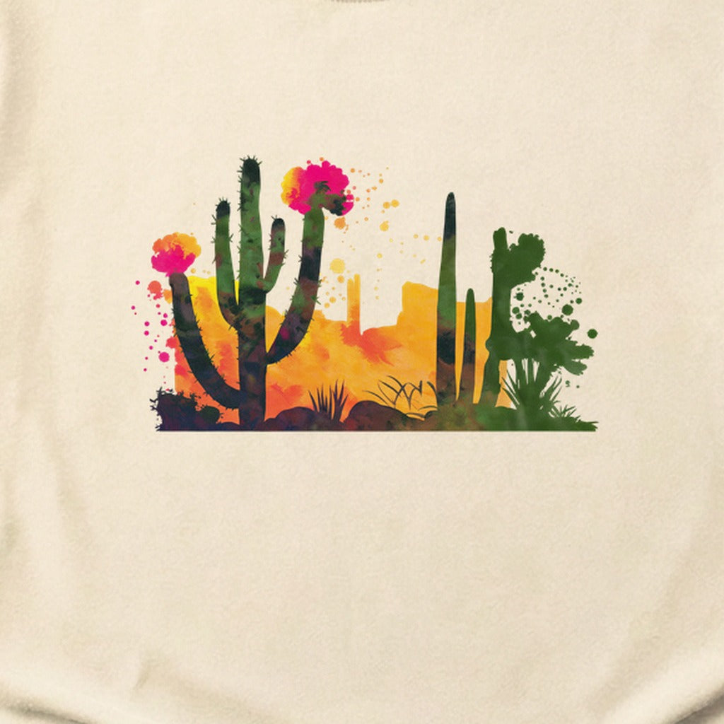 Watercolor Desert Scene Cotton T-Shirt