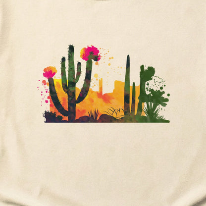 Watercolor Desert Scene Cotton T-Shirt