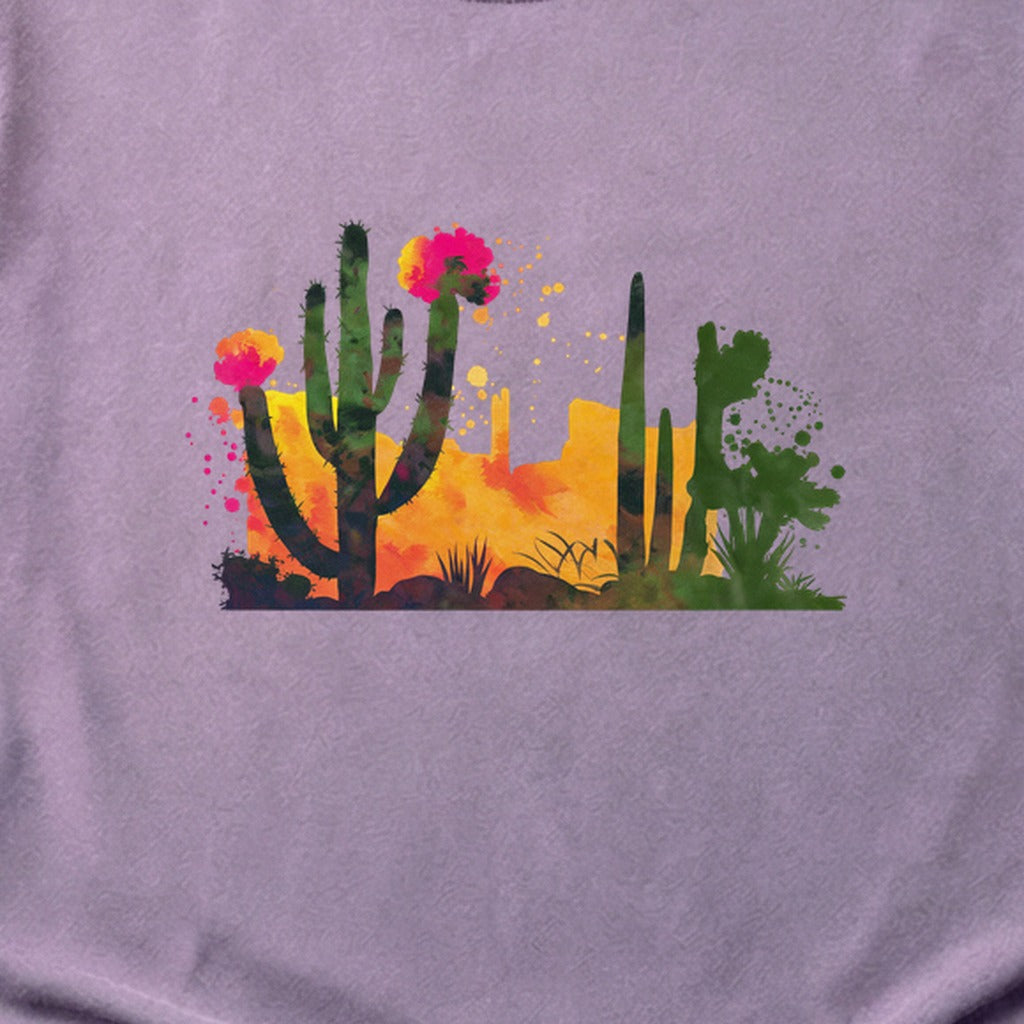 Watercolor Desert Scene Cotton T-Shirt
