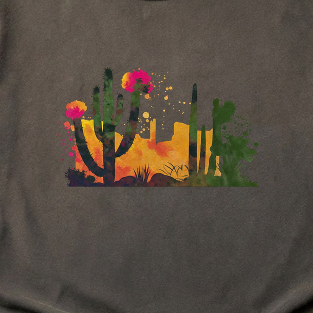 Watercolor Desert Scene Cotton T-Shirt