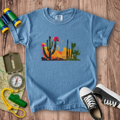 Watercolor Desert Scene Kids Cotton T-Shirt
