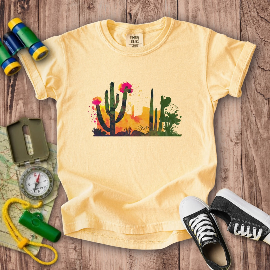 Watercolor Desert Scene Kids Cotton T-Shirt