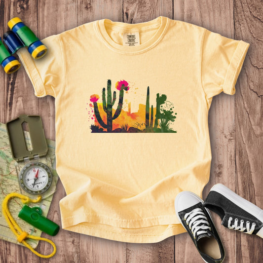 Watercolor Desert Scene Kids Cotton T-Shirt