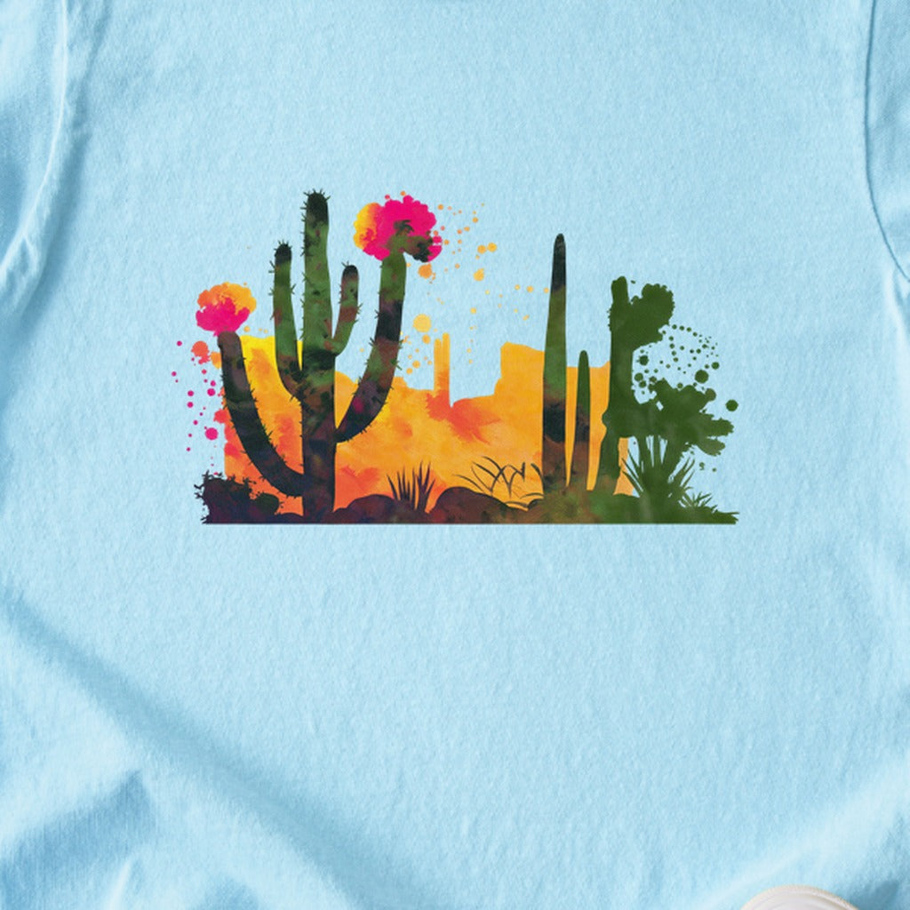 Watercolor Desert Scene Kids Cotton T-Shirt