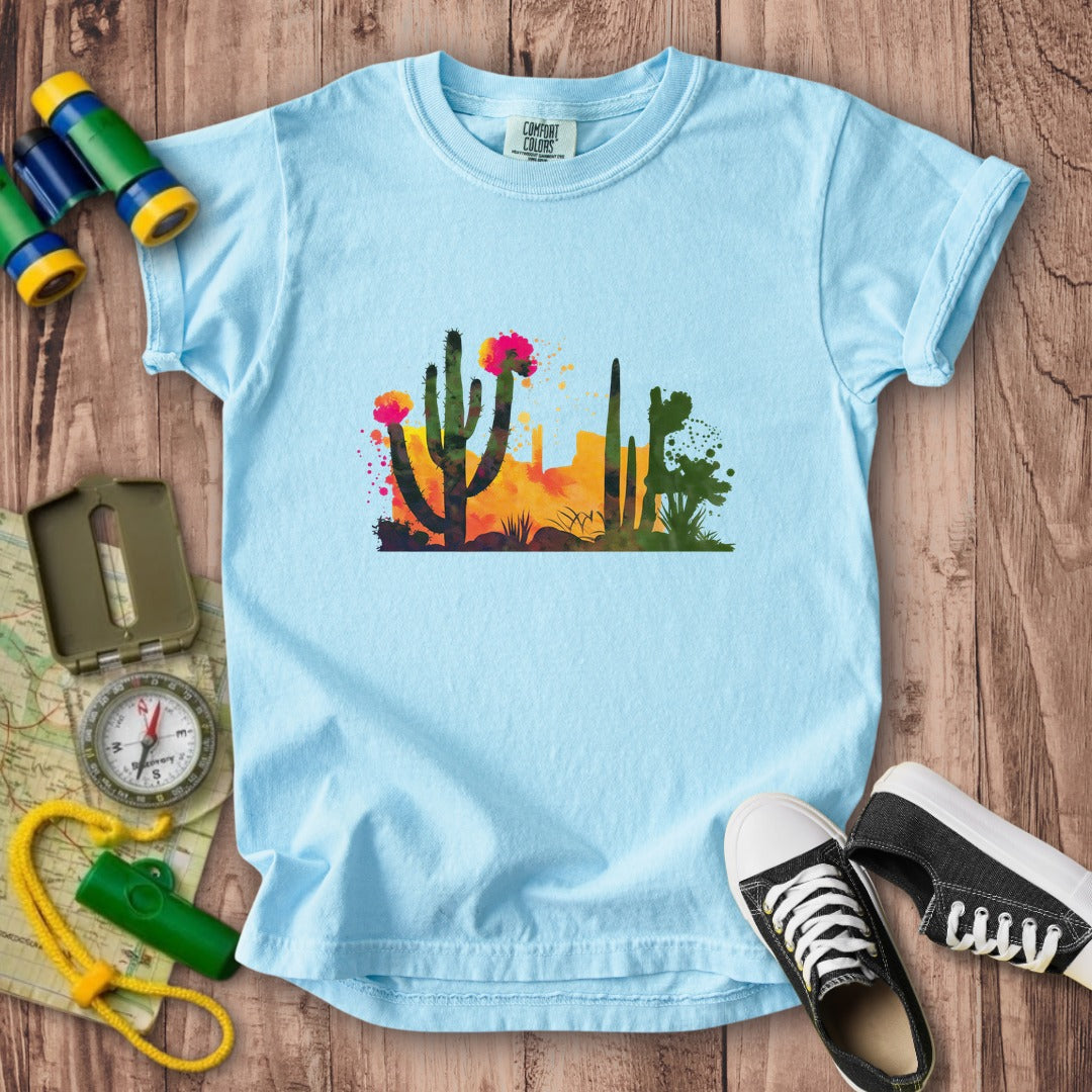 Watercolor Desert Scene Kids Cotton T-Shirt