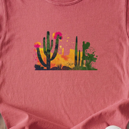Watercolor Desert Scene Kids Cotton T-Shirt