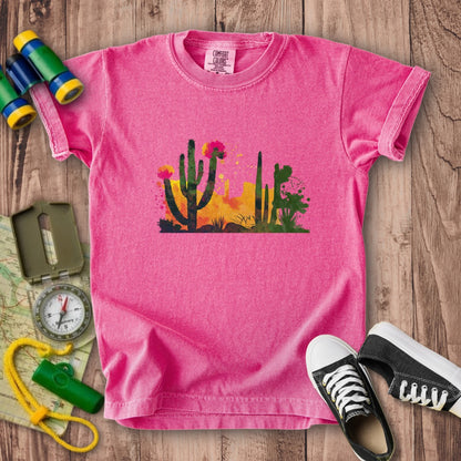 Watercolor Desert Scene Kids Cotton T-Shirt