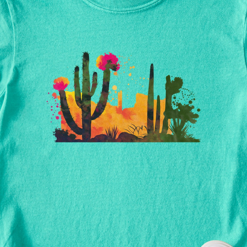 Watercolor Desert Scene Kids Cotton T-Shirt