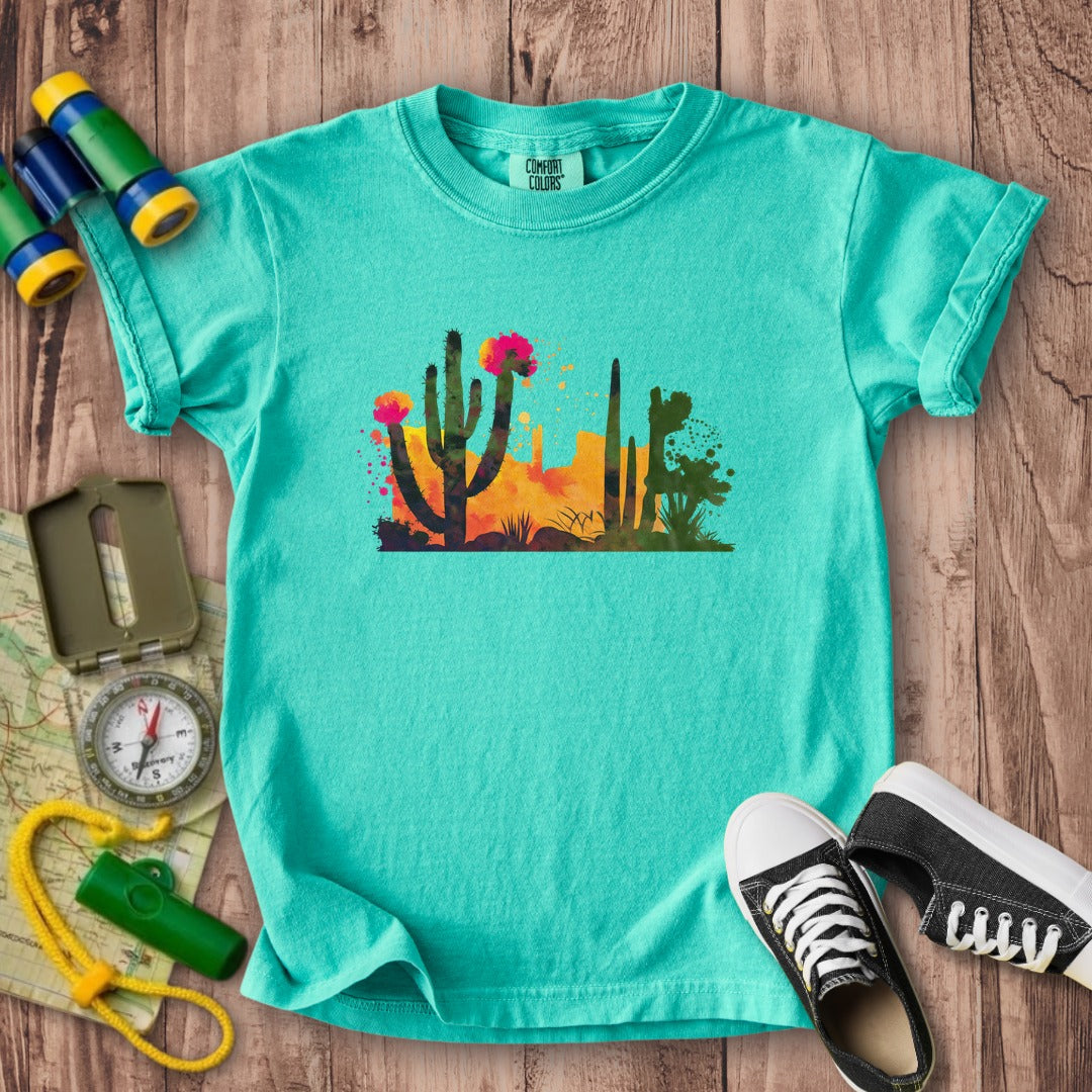 Watercolor Desert Scene Kids Cotton T-Shirt