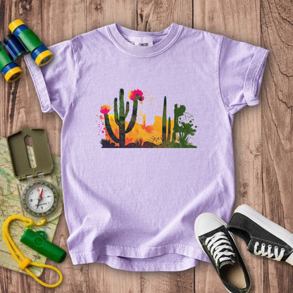 Watercolor Desert Scene Kids Cotton T-Shirt