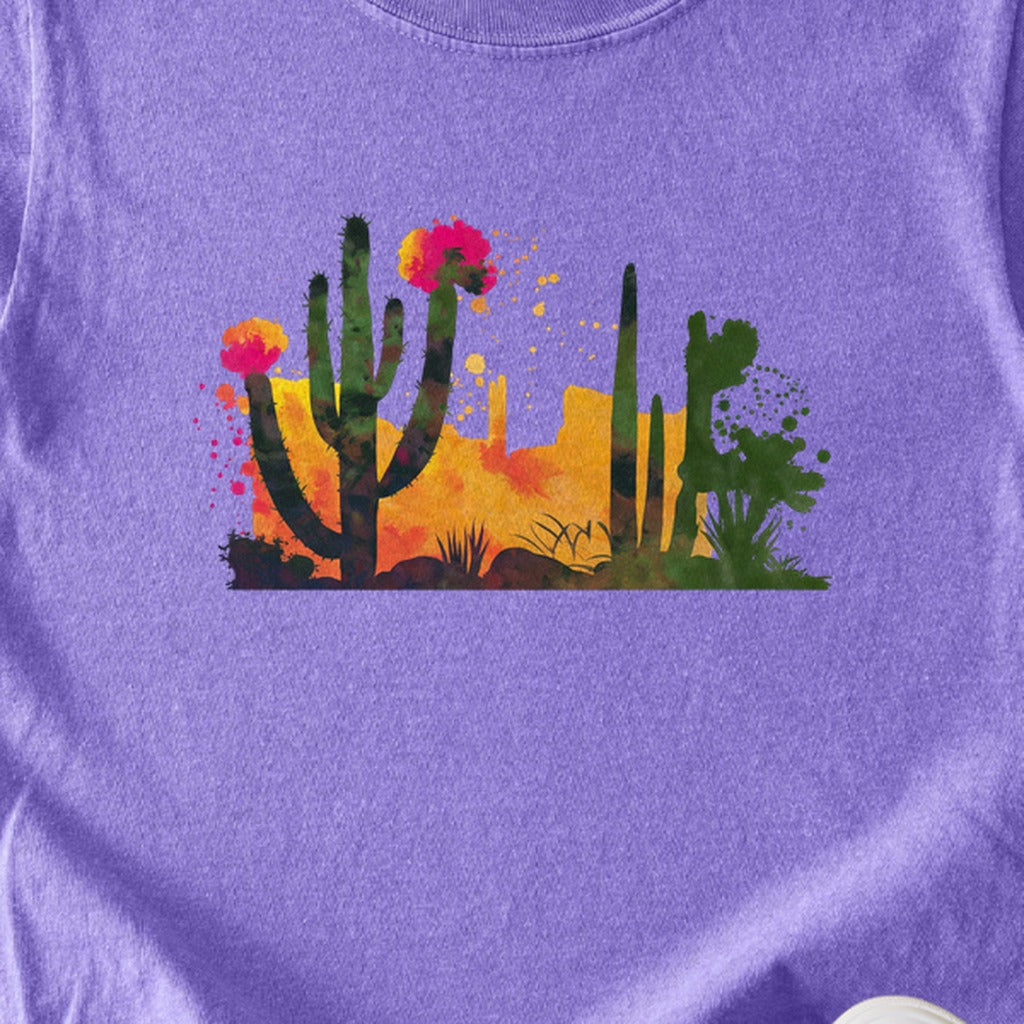 Watercolor Desert Scene Kids Cotton T-Shirt