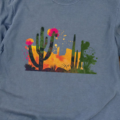 Watercolor Desert Scene Cotton Long Sleeve