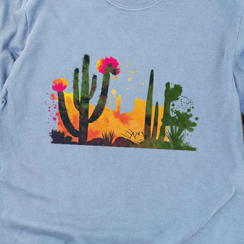 Watercolor Desert Scene Cotton Long Sleeve