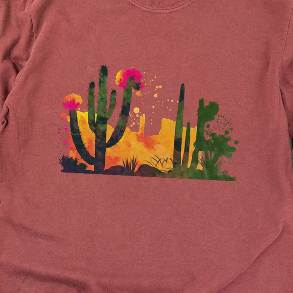 Watercolor Desert Scene Cotton Long Sleeve