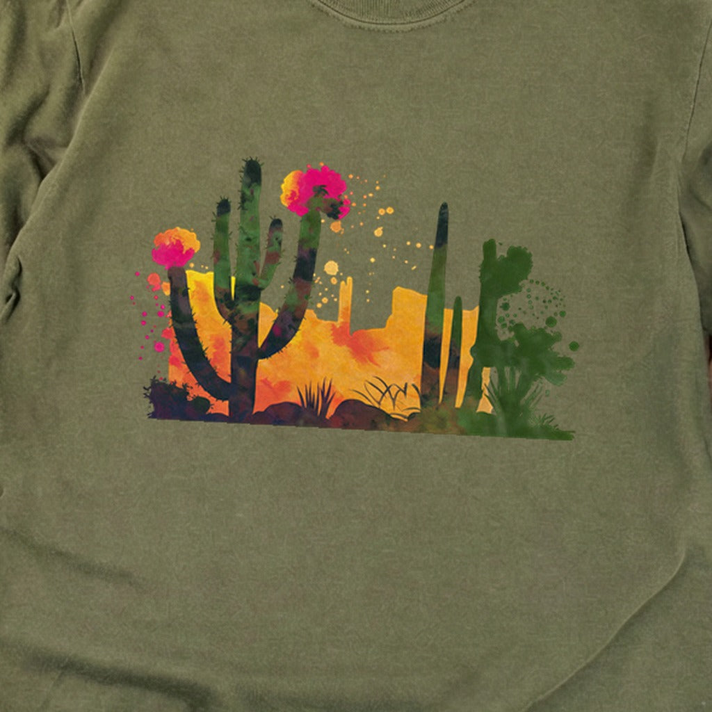 Watercolor Desert Scene Cotton Long Sleeve