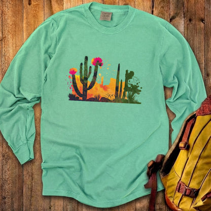 Watercolor Desert Scene Cotton Long Sleeve