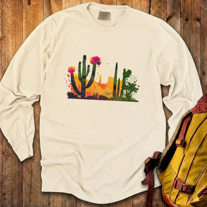 Watercolor Desert Scene Cotton Long Sleeve