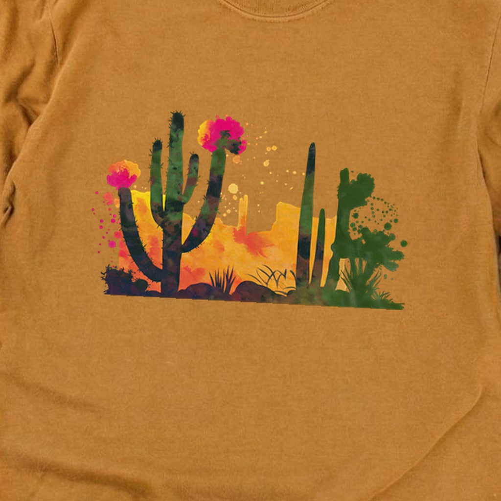 Watercolor Desert Scene Cotton Long Sleeve