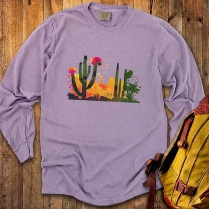 Watercolor Desert Scene Cotton Long Sleeve