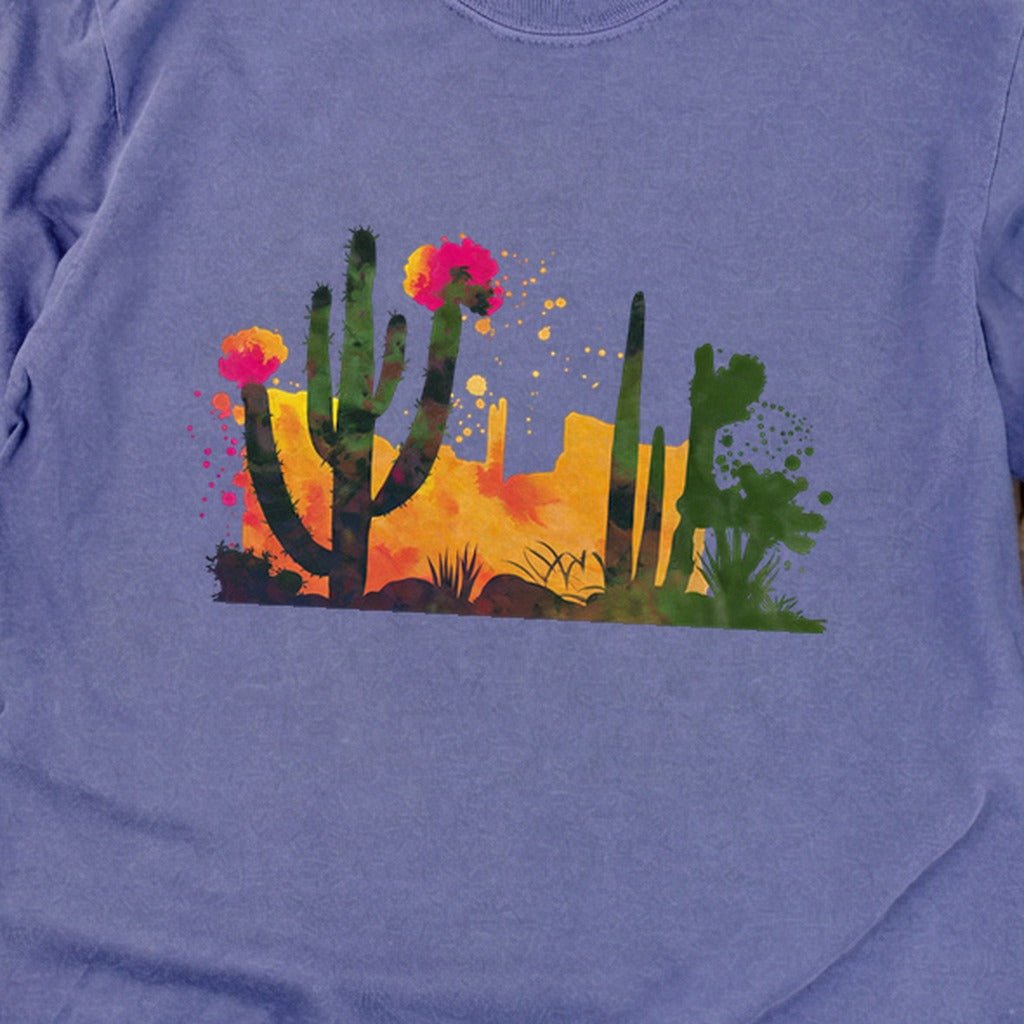 Watercolor Desert Scene Cotton Long Sleeve
