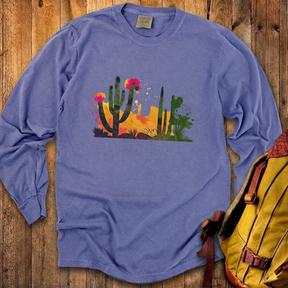 Watercolor Desert Scene Cotton Long Sleeve