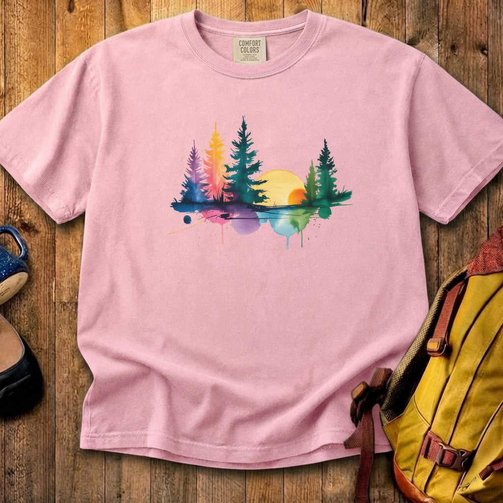 Watercolor Forest Cotton T-Shirt