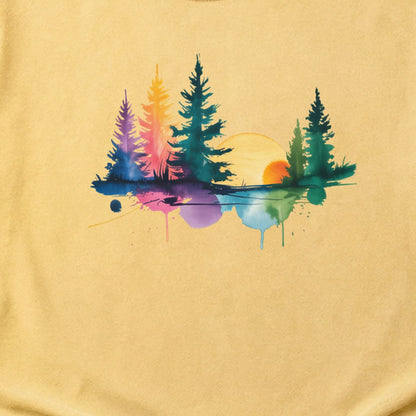 Watercolor Forest Cotton T-Shirt