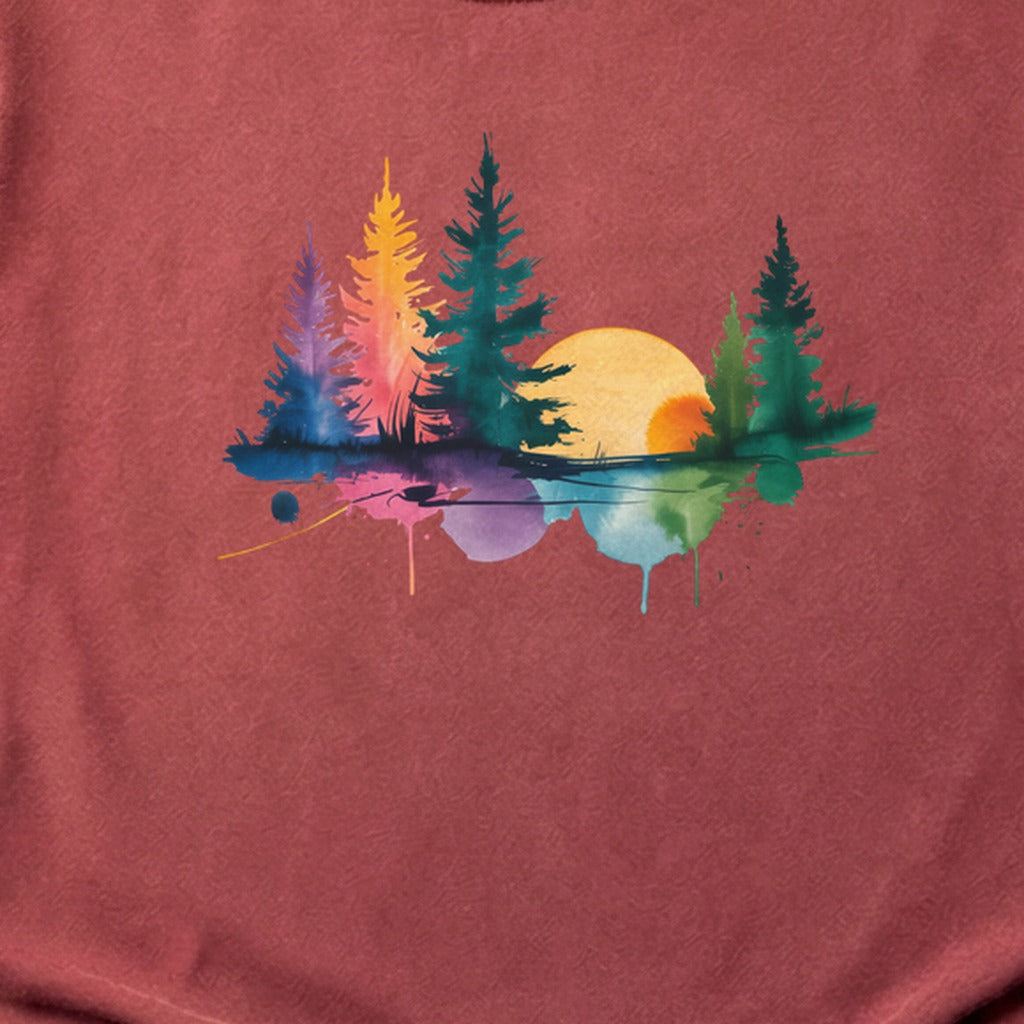 Watercolor Forest Cotton T-Shirt