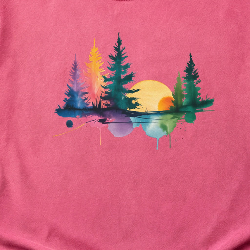 Watercolor Forest Cotton T-Shirt
