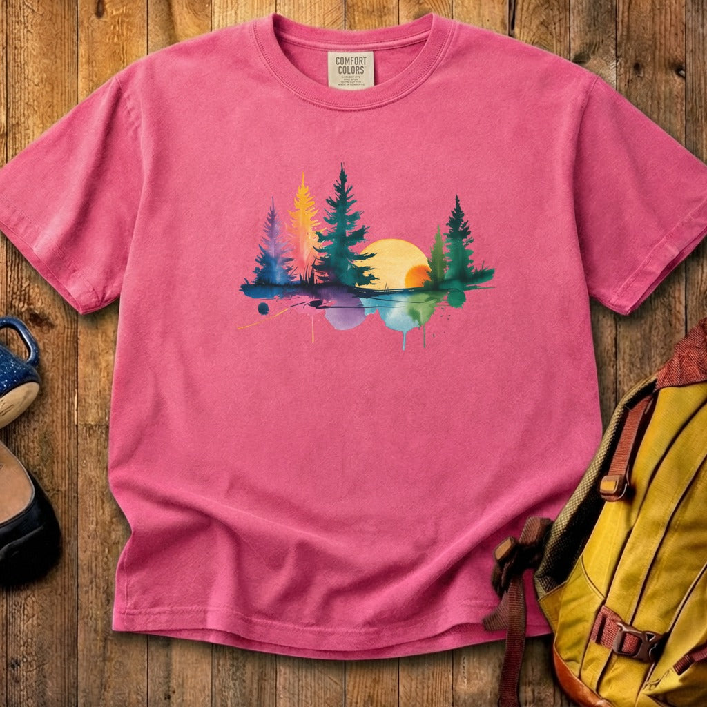 Watercolor Forest Cotton T-Shirt