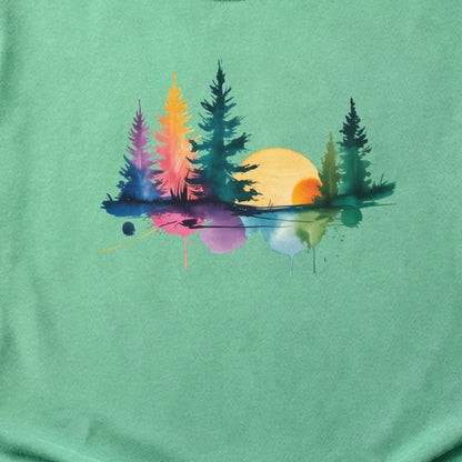 Watercolor Forest Cotton T-Shirt