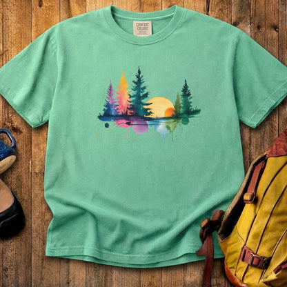 Watercolor Forest Cotton T-Shirt