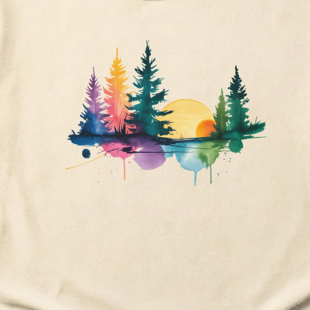 Watercolor Forest Cotton T-Shirt