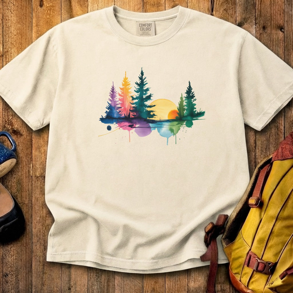 Watercolor Forest Cotton T-Shirt