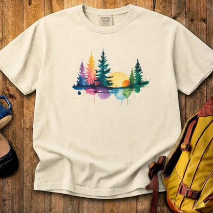 Watercolor Forest Cotton T-Shirt