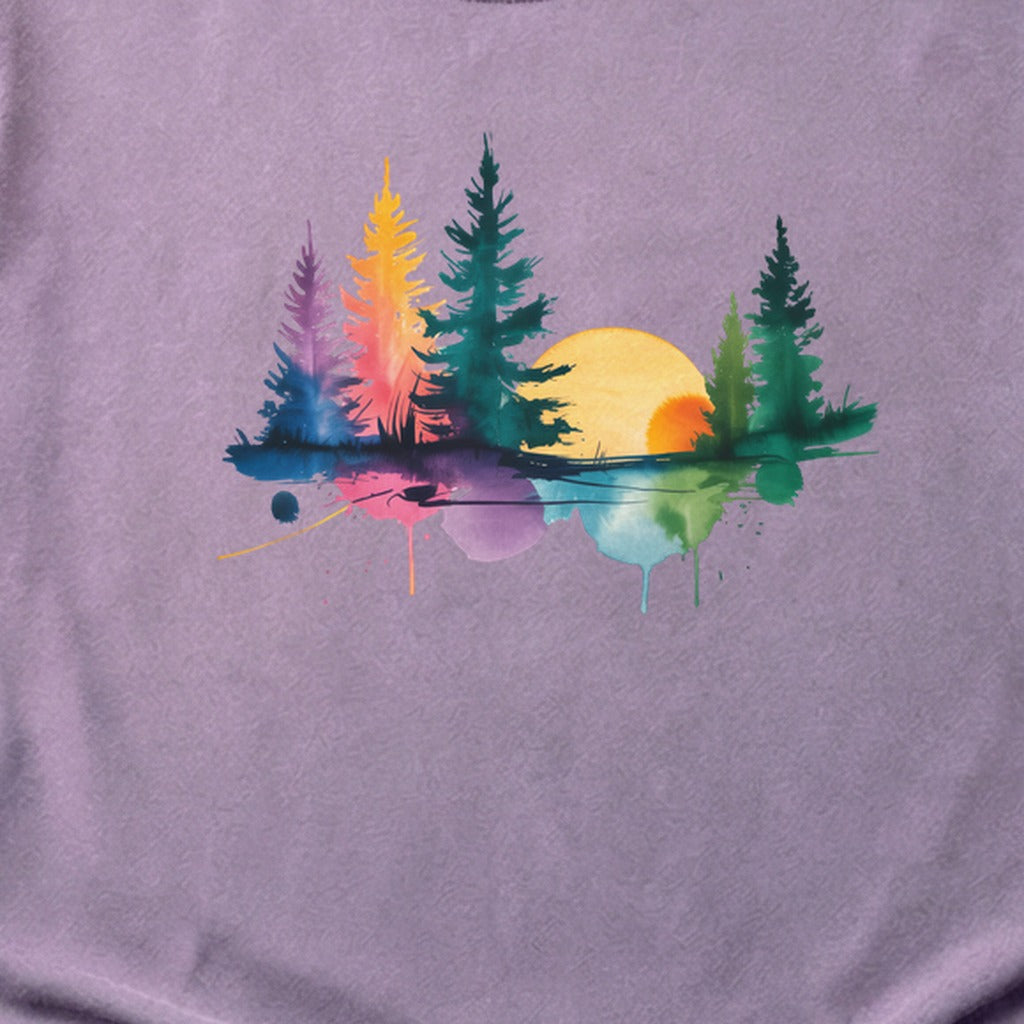 Watercolor Forest Cotton T-Shirt