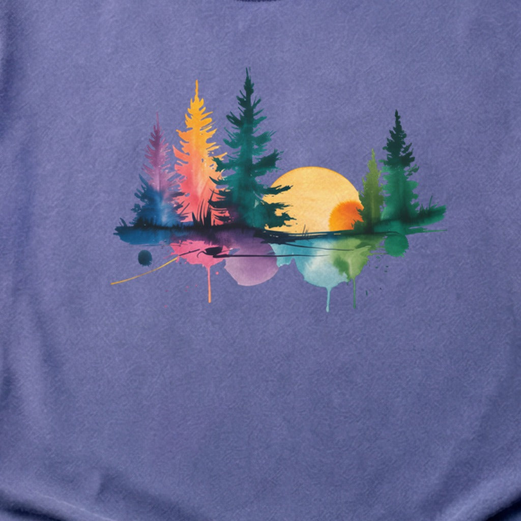 Watercolor Forest Cotton T-Shirt