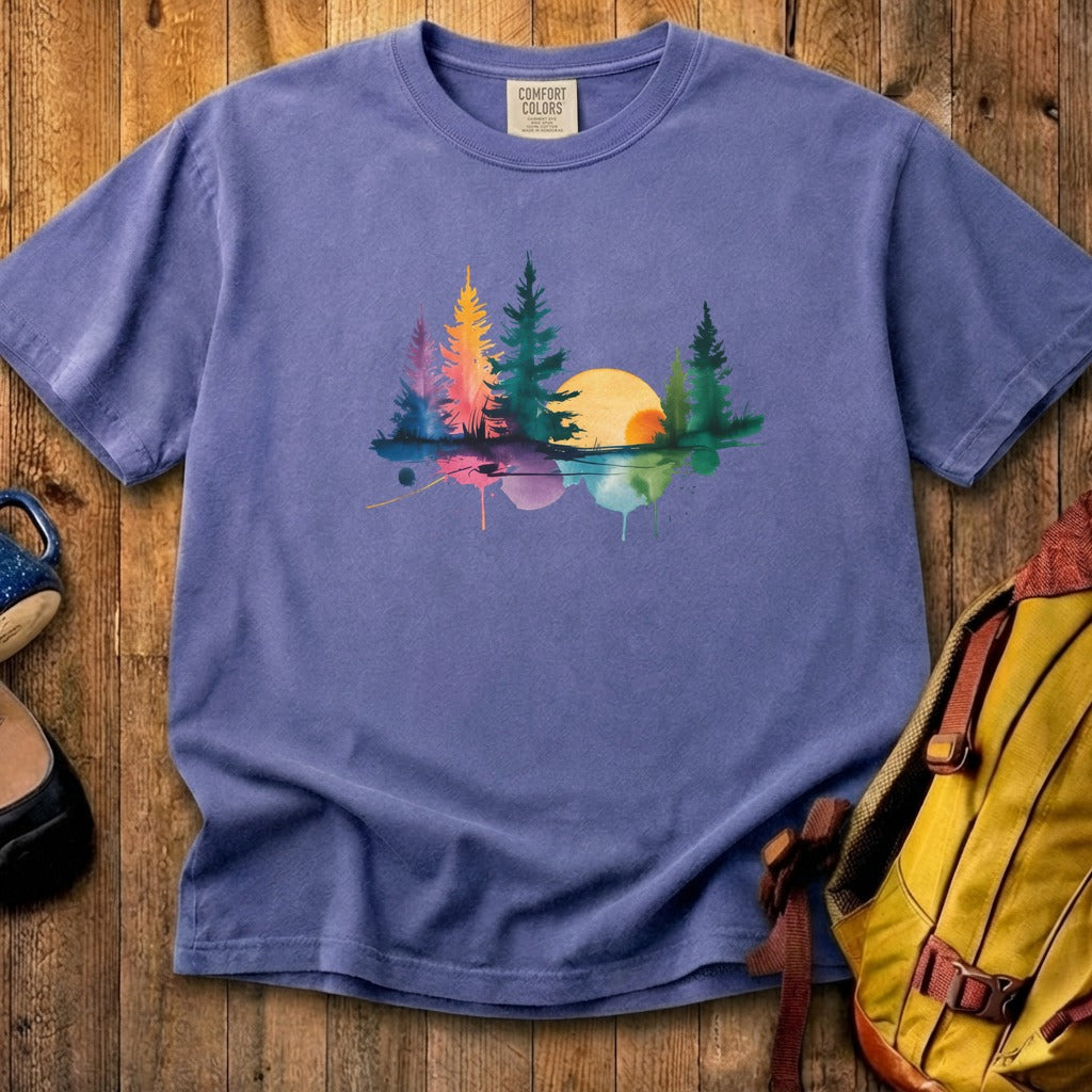 Watercolor Forest Cotton T-Shirt