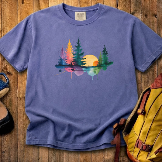 Watercolor Forest Cotton T-Shirt