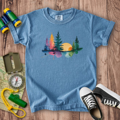 Watercolor Forest Kids Cotton T-Shirt