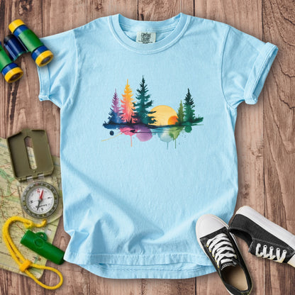Watercolor Forest Kids Cotton T-Shirt