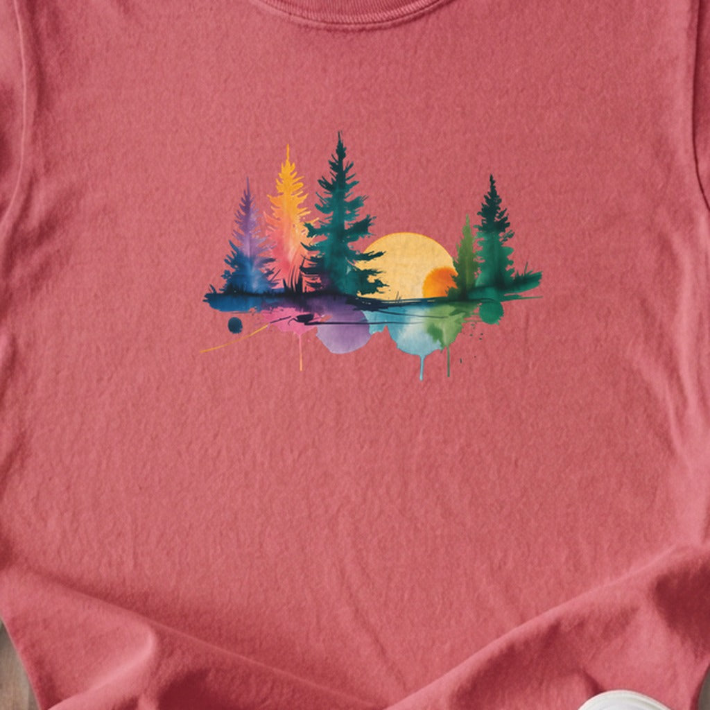 Watercolor Forest Kids Cotton T-Shirt