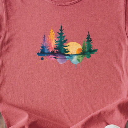 Watercolor Forest Kids Cotton T-Shirt