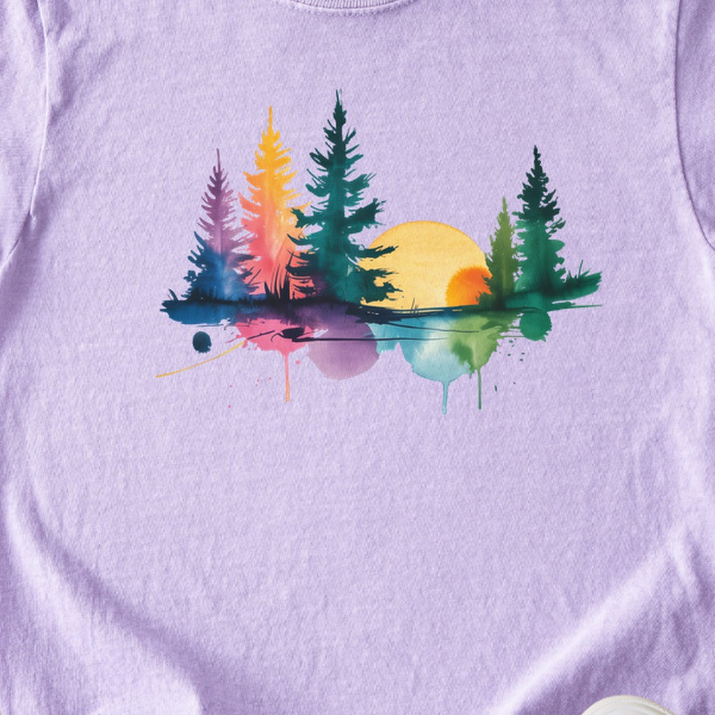 Watercolor Forest Kids Cotton T-Shirt
