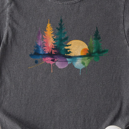 Watercolor Forest Kids Cotton T-Shirt