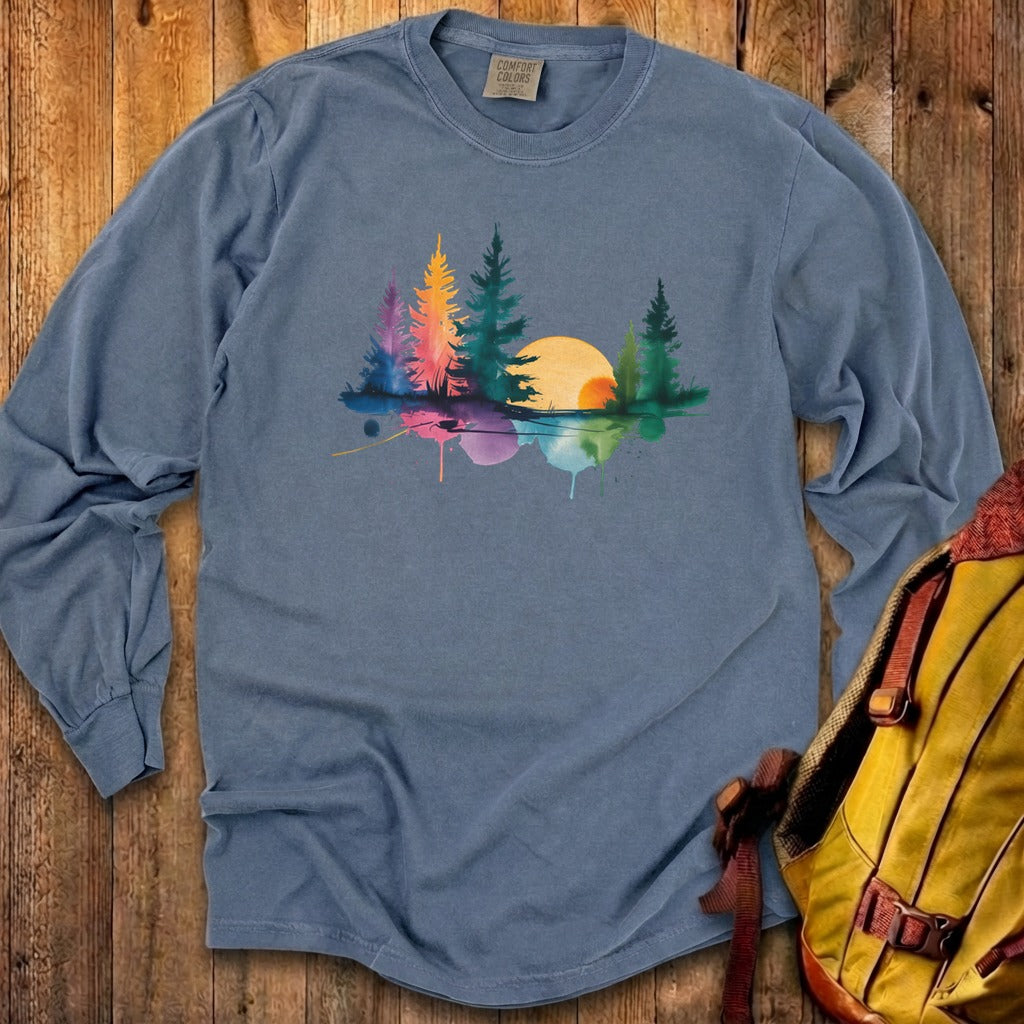 Watercolor Forest Cotton Long Sleeve