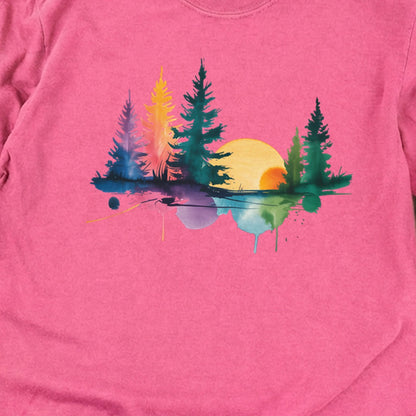 Watercolor Forest Cotton Long Sleeve