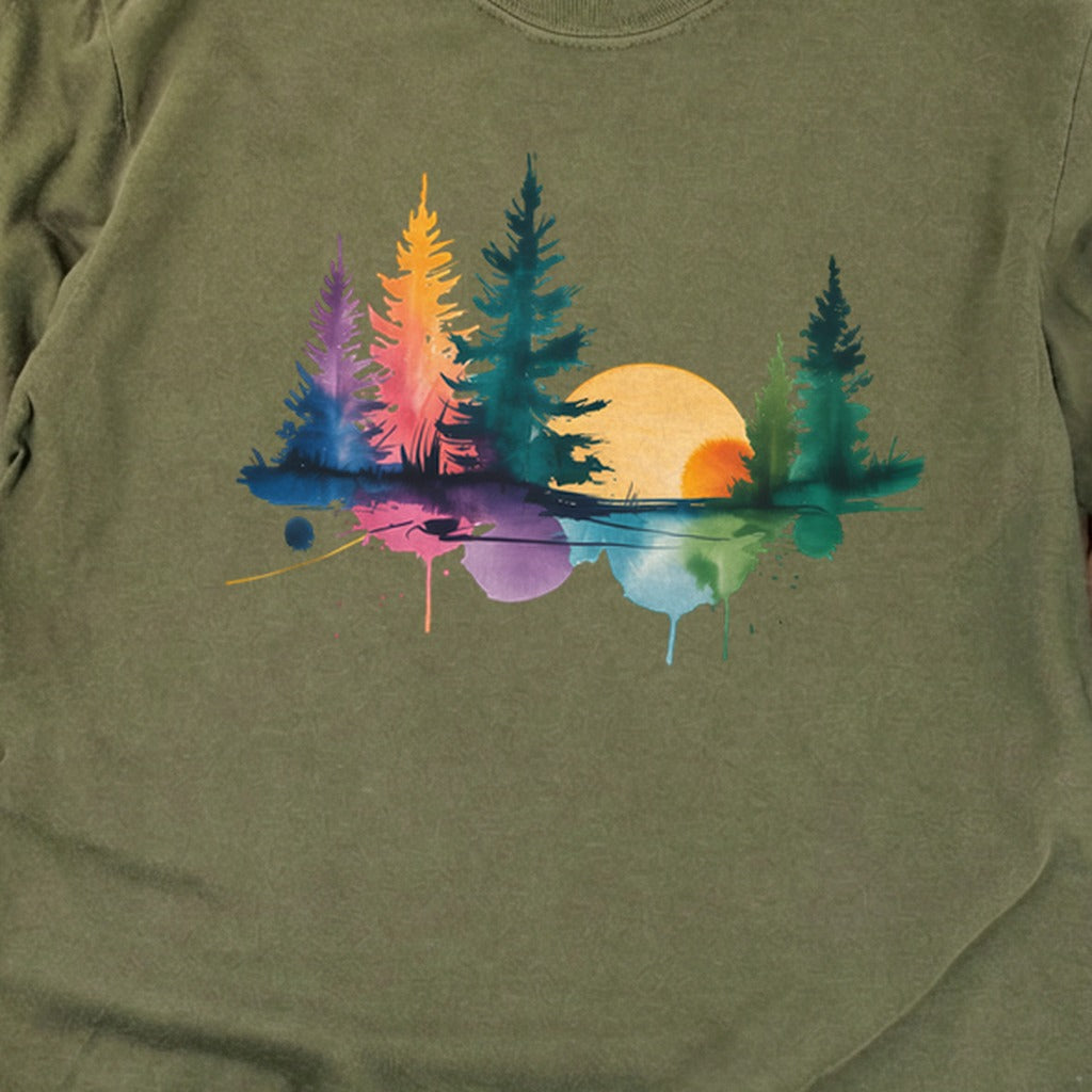 Watercolor Forest Cotton Long Sleeve