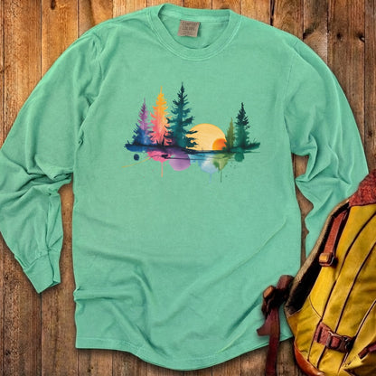 Watercolor Forest Cotton Long Sleeve