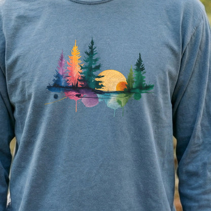 Watercolor Forest Cotton Long Sleeve